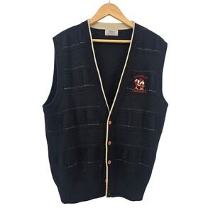 Titleist Cardigan Vest Mens Medium Black Louisville Cardinals Wool Blend Corbin